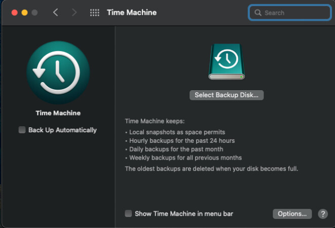 Time Machine pour faire une sauvegarde de Mac