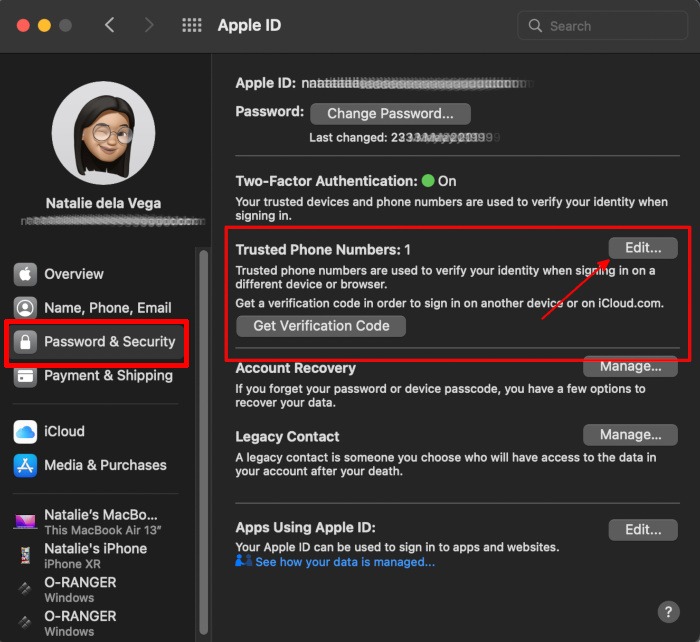 Apple Id Trusted Phone Macos Mot de passe et sécurité