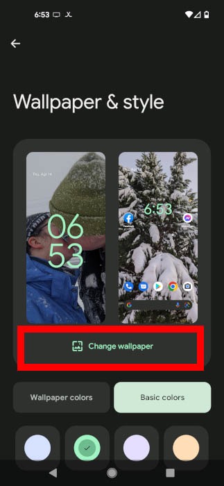 Écran de verrouillage Android Changer le fond d'écran