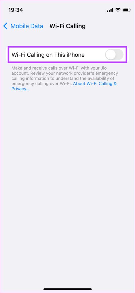 Activer les appels Wi-Fi