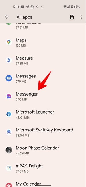 Applications de messagerie par défaut Messenger