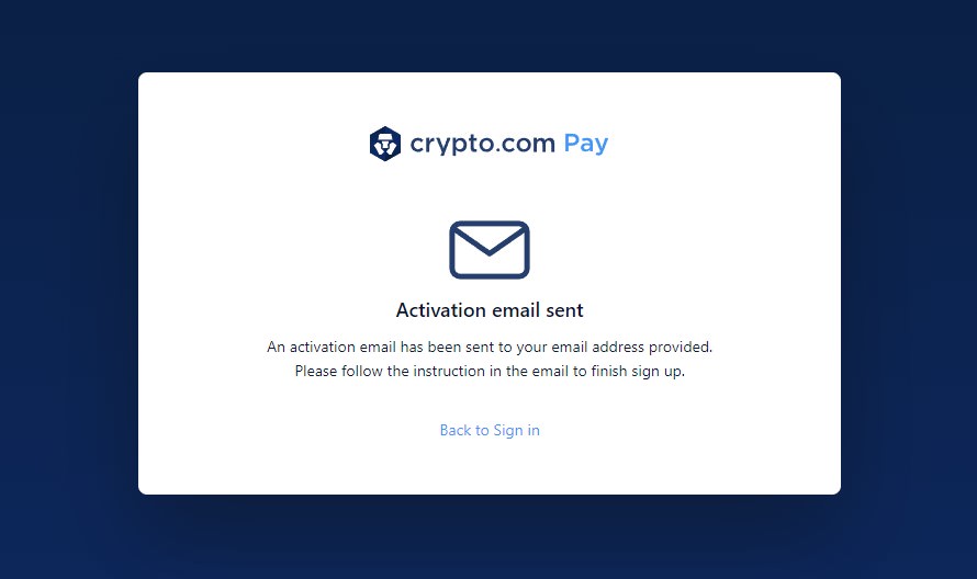 Procédure d'inscription à Crypto.com Pay