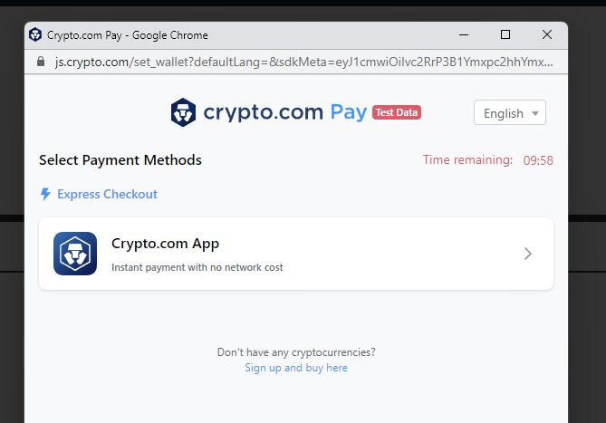 Procédure de paiement de Crypto.com Pay