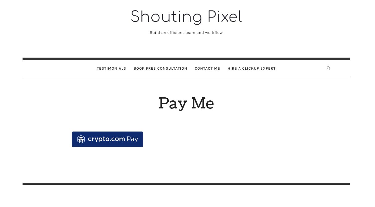Bouton de paiement Crypto.com Pay sur mon site Web