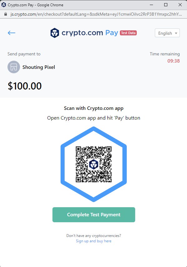 Crypto.com Pay checkout scannant le code QR