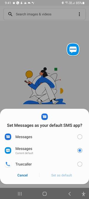 Android Définir une nouvelle application de messagerie par défaut