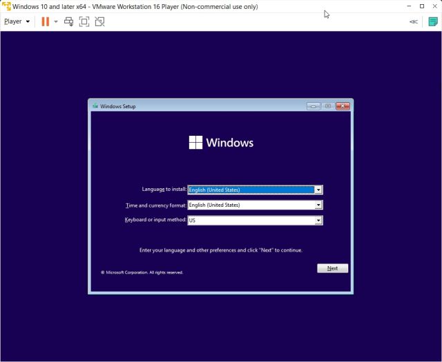 Installer Windows 11 sur la machine virtuelle VMware