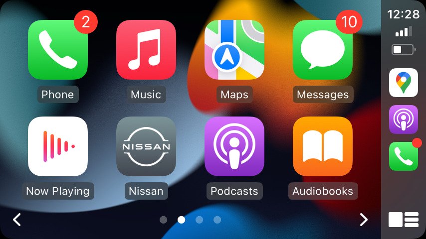 Capture d'écran d'Apple CarPlay
