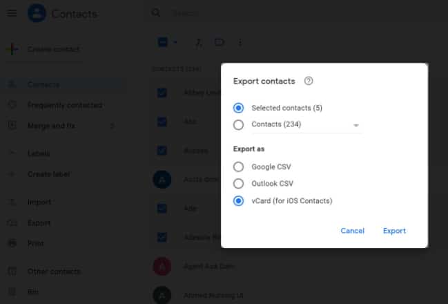 Synchronisez et partagez vos contacts avec Gmail