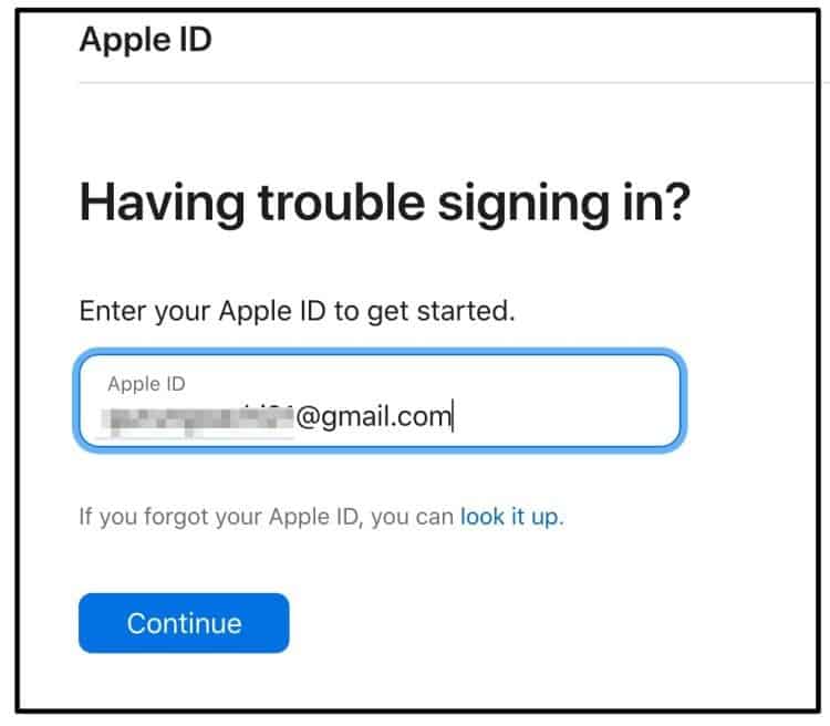 Déverrouiller l'identifiant Apple