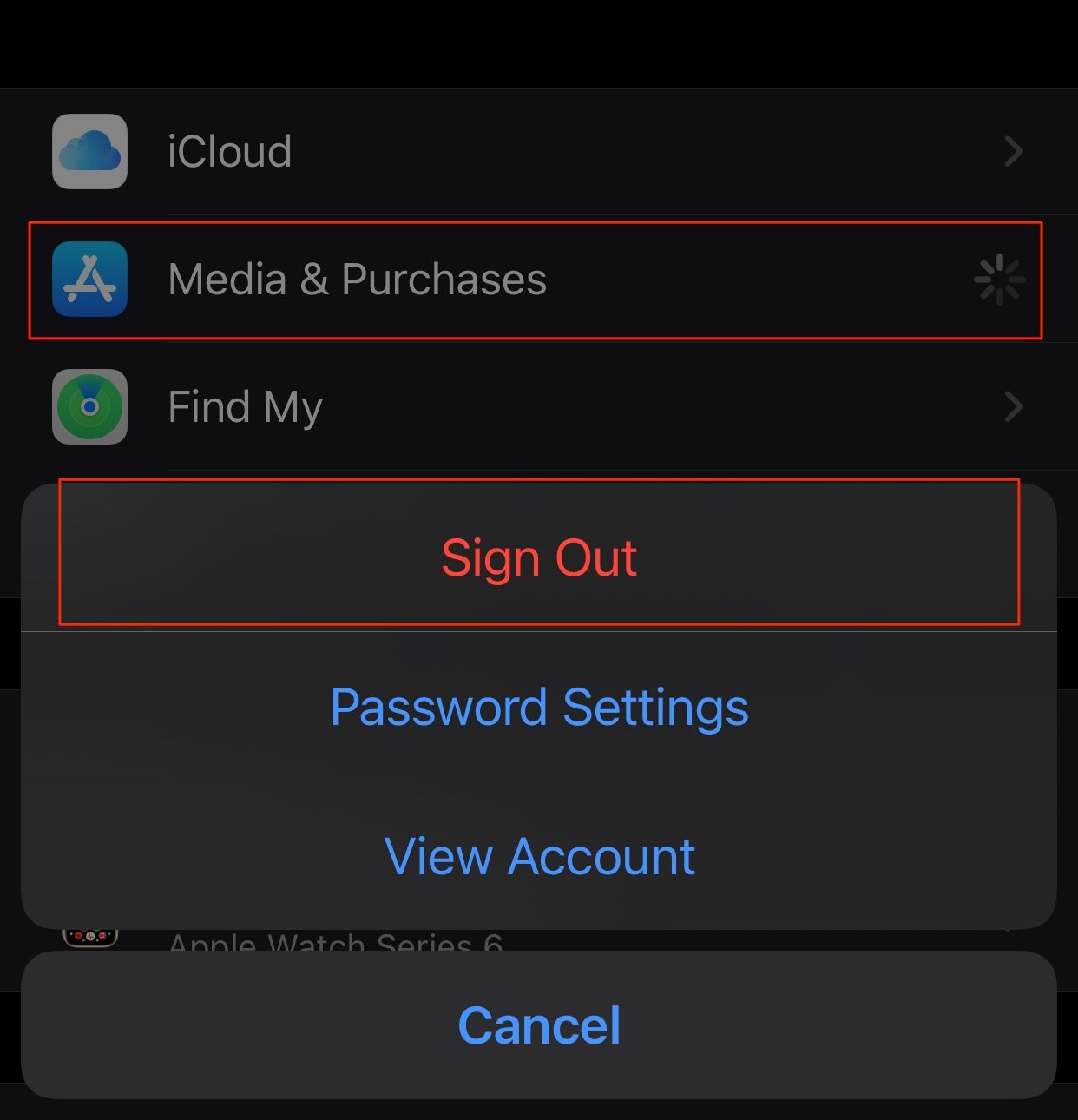 Se déconnecter du compte Apple ID Iphone