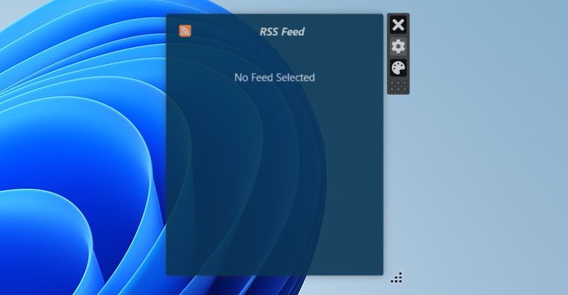 un widget de flux RSS vide sur le bureau de Windows 11