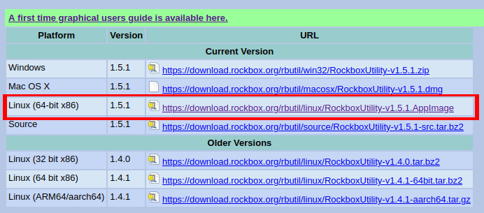 Rockbox Installer Mettre en surbrillance Linux Télécharger