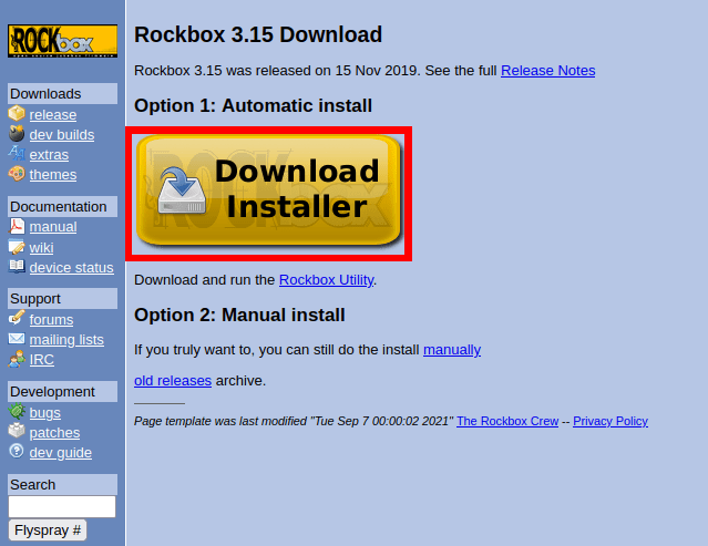 Rockbox Installer Téléchargement automatisé