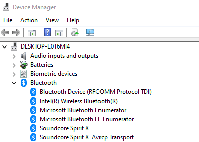 Vérification du pilote Bluetooth de partage de fichiers Étape 2