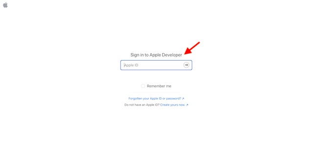 Connectez-vous à votre compte de développeur Apple 