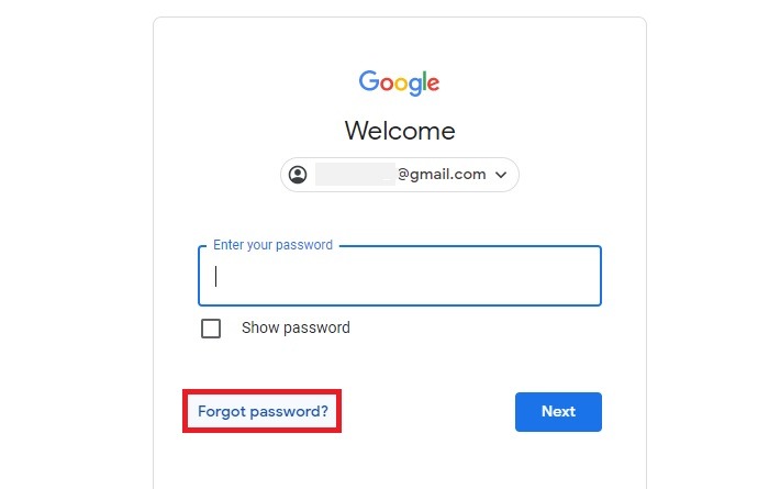Mot de passe oublié de Google Recovery verrouillé