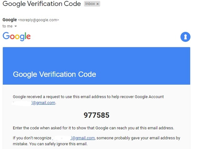 E-mail Google Reach verrouillé