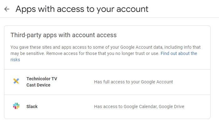Verrouillage de l'accès au compte des applications tierces de récupération Google