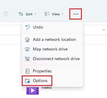 Afficher les extensions de fichiers dans Windows 11 à partir des options de l'explorateur de fichiers