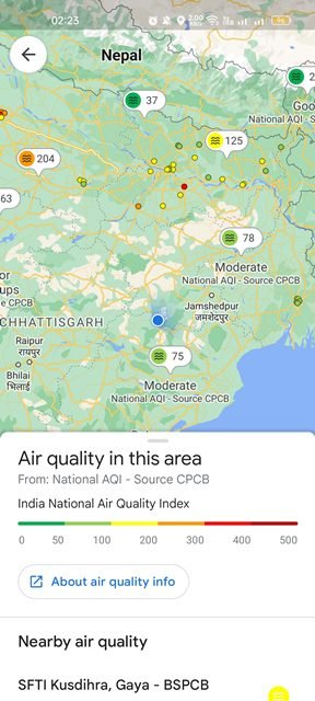 aperçu de la qualité de l'air de votre emplacement