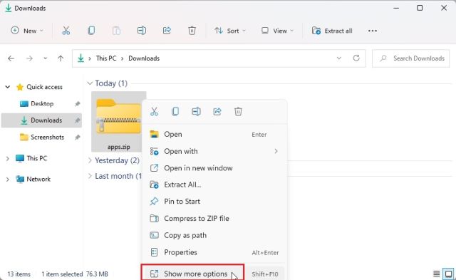 2. Décompressez les fichiers dans Windows 11 à l'aide de 7-Zip