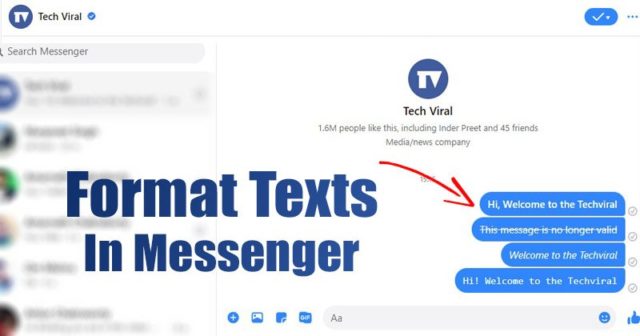 Comment envoyer des messages texte en gras, en italique ou à espacement fixe sur Messenger