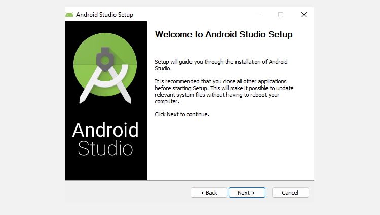 Programme d'installation d'Android Studio