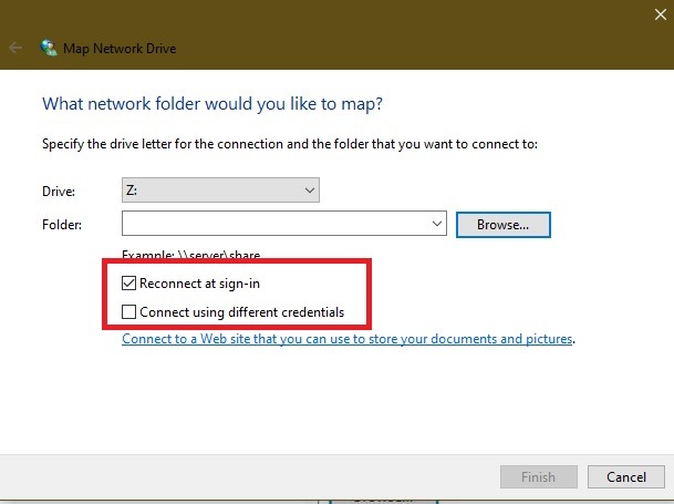 Comment mapper un lecteur Webdav dans les cases à cocher de Windows 10