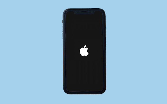 Le logo Apple apparaît pendant le redémarrage de l'appareil iOs