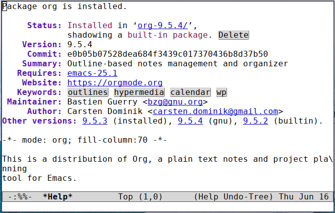 Mode d'organisation Emacs Latex 08 installé