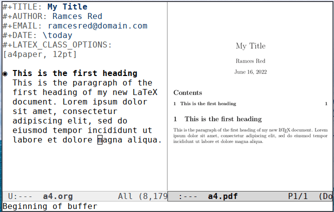 Document au format Emacs Latex 20 A4