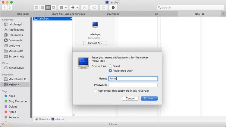 accéder aux fichiers Windows sur Mac