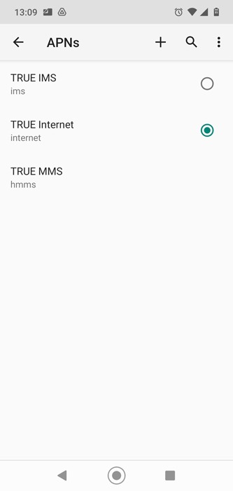 Les données mobiles ne fonctionnent pas Liste des Apns Android