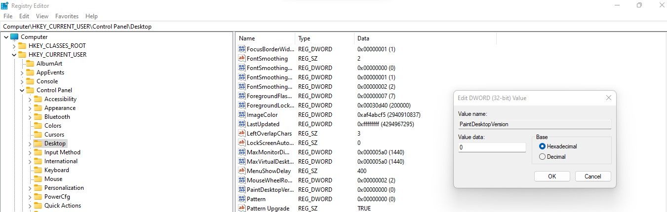 Modification de la valeur de la clé de registre dans l'éditeur de registre Windows