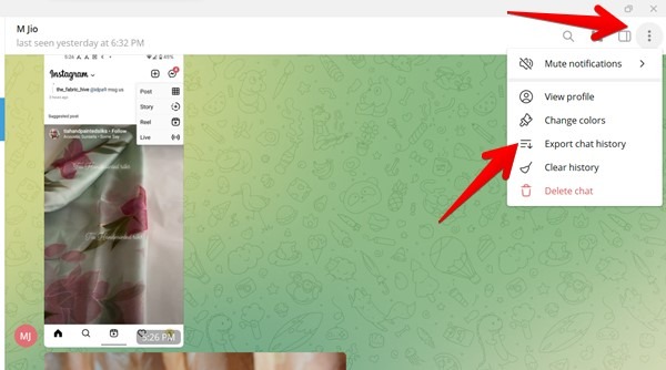 Telegram Export Chat individuel