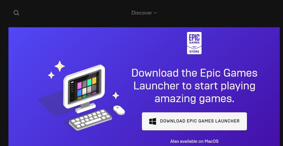 L'option de téléchargement du lanceur Epic Games 