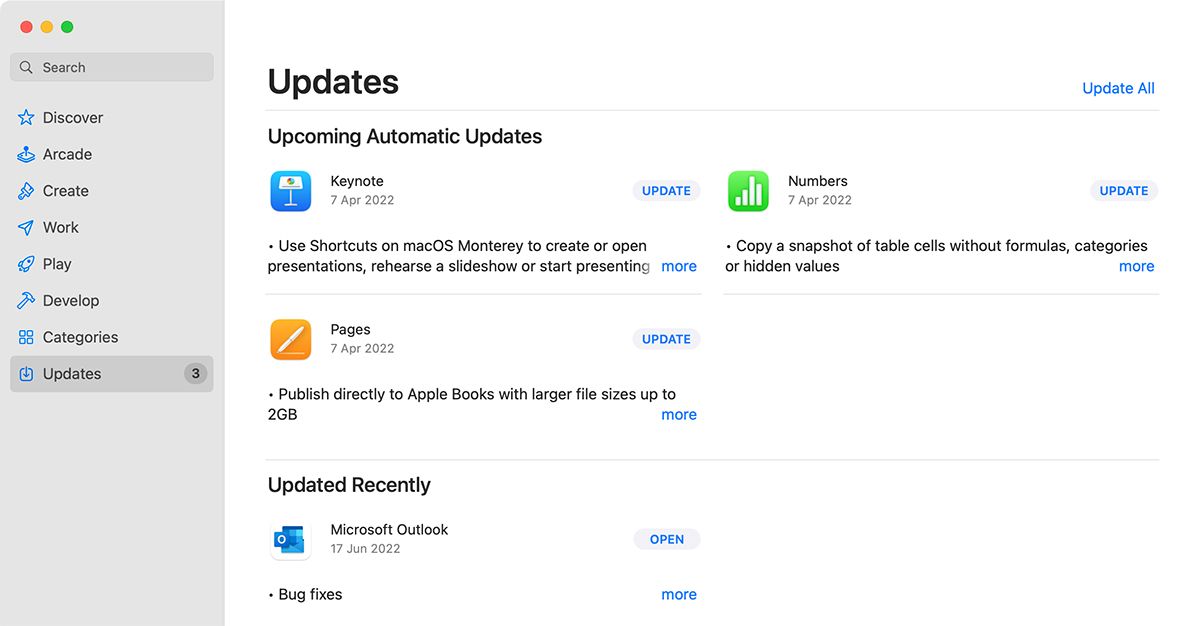 Mises à jour du Mac App Store