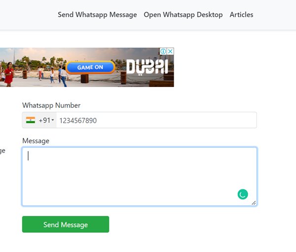 Whatsapp Envoyer un message depuis un PC