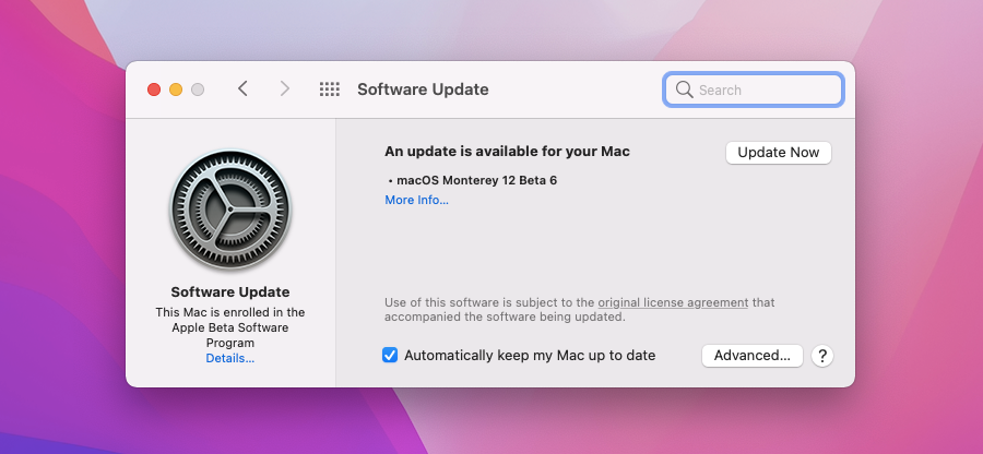 Mise à jour du logiciel système sur Mac.