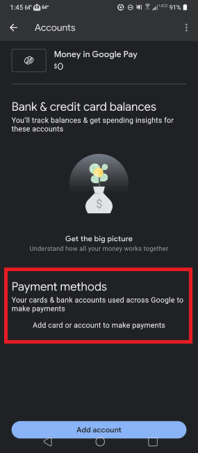 Google Pay ne fonctionne pas pour essayer de vérifier les paiements par carte