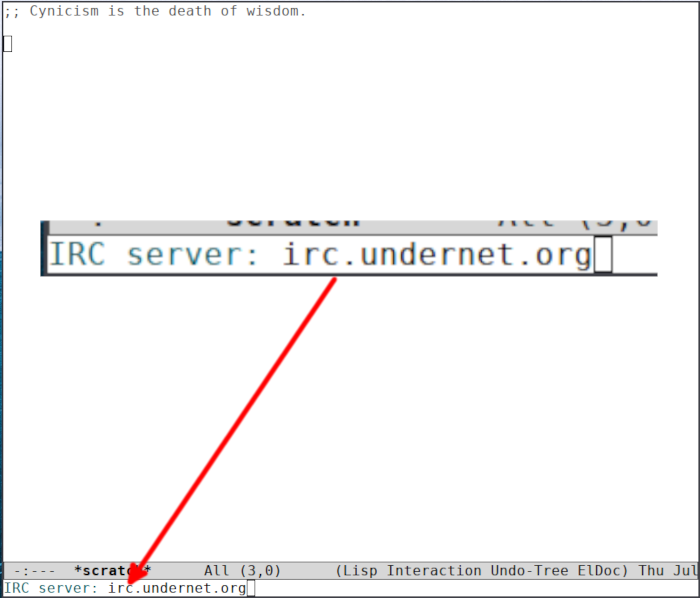Invite d'adresse du serveur Emacs Irc 07 Irc