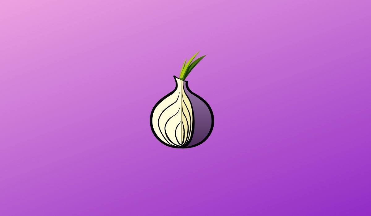 Le logo du navigateur Tor est visible sur un fond violet