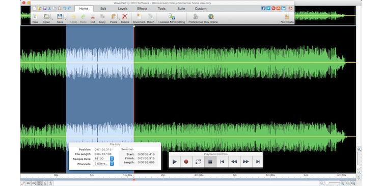 WavePad, pour l'édition audio sur Mac.