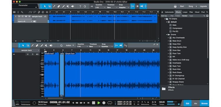 Studio One, parmi les meilleurs logiciels de montage audio gratuits pour Mac.