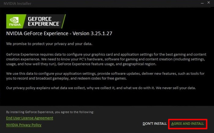 Guide d'installation du logiciel Geforce Experience