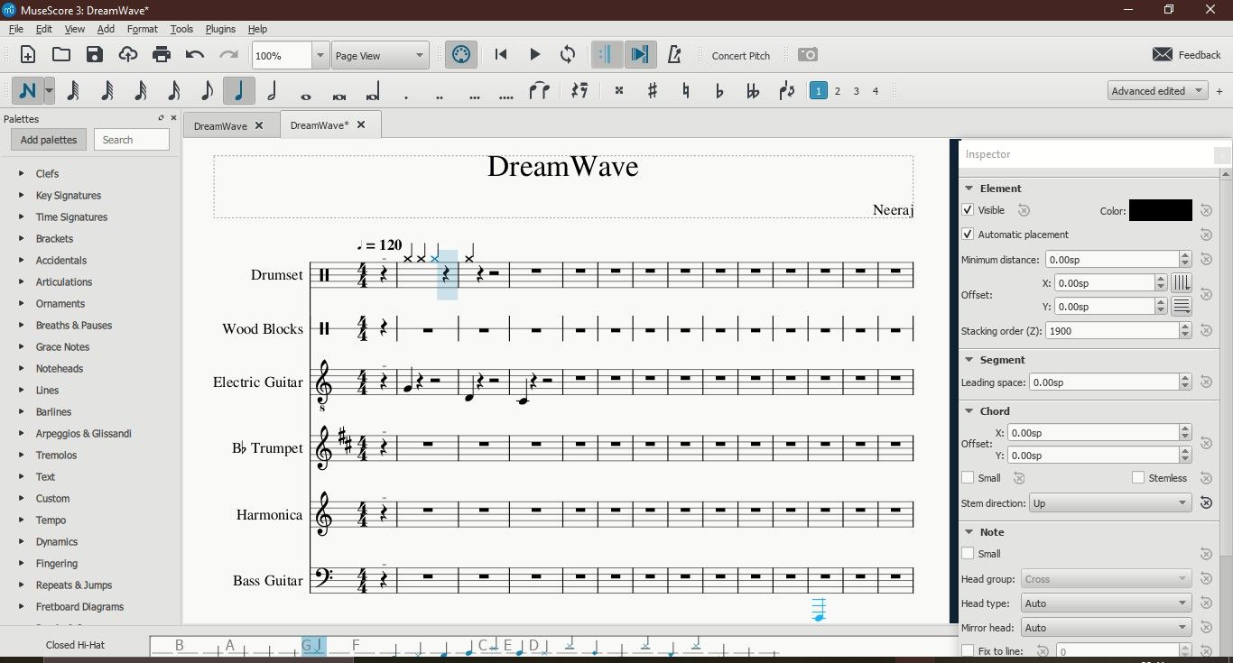 Écrire de la musique sur l'application MuseScore 3 pour Windows