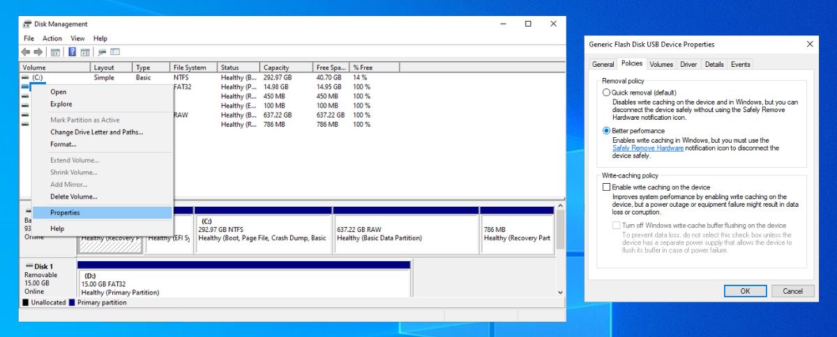 Gestion des disques dans Windows 10