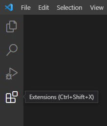 Barre de gauche des extensions de code Visual Studio