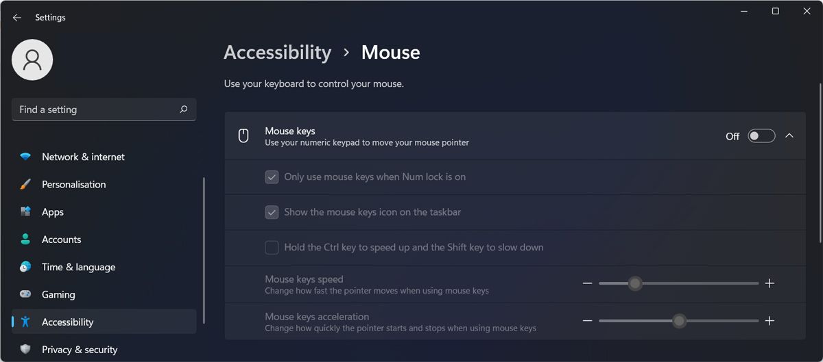 Paramètres de la souris dans Windows 11